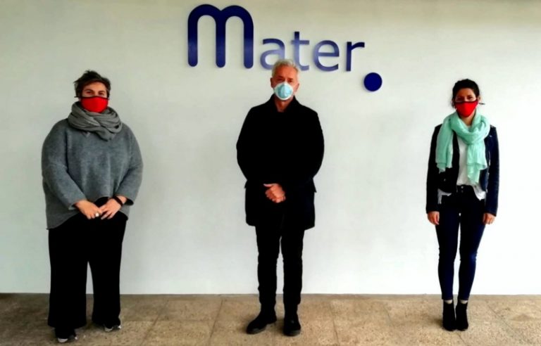 Miembros de Mater con Diego González, presidente de la Fundación Adema