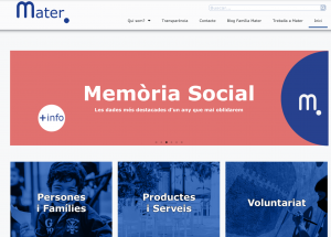 Així és la portada de la nova web de Mater