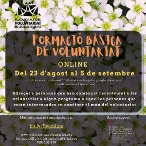 Cartell de la formació bàsica en voluntariat